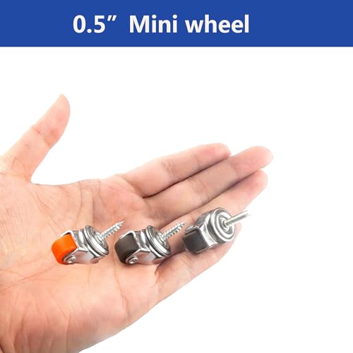 0.5 inch M4x15 Mini Self-Tapping Screw Casters,TPR Mute Rubber Swivel Single Caster Screws in Wheels -Brown - color: Brown, size: Self-Tapping 0.5"-M4X15