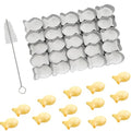 Gold Fish Cracker Cutter，25 Cavity Fish Cookie Cutter，Non-stick Dough | Gold Fish Shapes Cookie Molds，Stainless Steels Small Animal Cracker Cookie Biscuit Cutters Mold for Baking