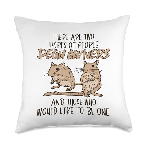 Two Types Of People Degu Owners Rat Common Degu Throw Pillow - size: 18x18