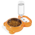 Dog Bowls, Cat Food and Water Bowl Set with Water Dispenser and Stainless Steel Bowl for Cats and Small Dogs - Orange - color: Orange