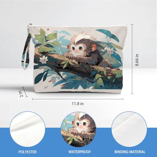 ENGVZ Wet Dry Bag, Waterproof Travel Pouch, Large Zipper Bag For Swimsuits, Diapers, Toiletries, Makeup, Women And Girls Cute Baby Monkey - color: Cute Monkey