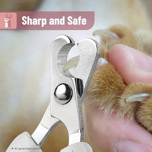 Mr. Pen- Cat Nail Clipper, Stainless Steel | Professional Sharp Cat Claw Trimmer for Small and Medium Cats, Pet Nail Clipper with Sturdy Non Slip Handle - color: Wine & White