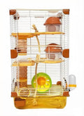 PETZHUBO Hamster Cage Small Animal Cage 3 Layers Transparent Cage Size：10.6"(W) X8.1(L) X18.3 (H) Suitable for Hamsters up to 3.5 inch in Length(Please Note This is Mini cage that for Mini Hamster)