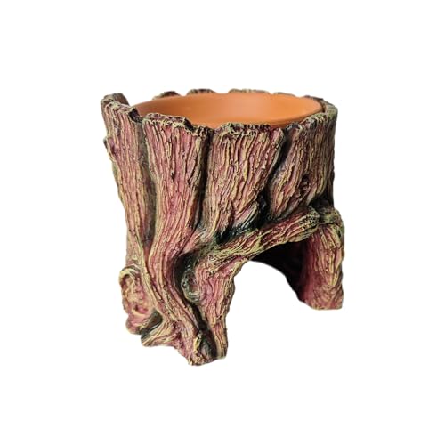 Natural Wood Log Reptile Hide Cave, Hollow Tree Trunk Design, Small Animal Habitat, Decorative Hideout for Hamsters