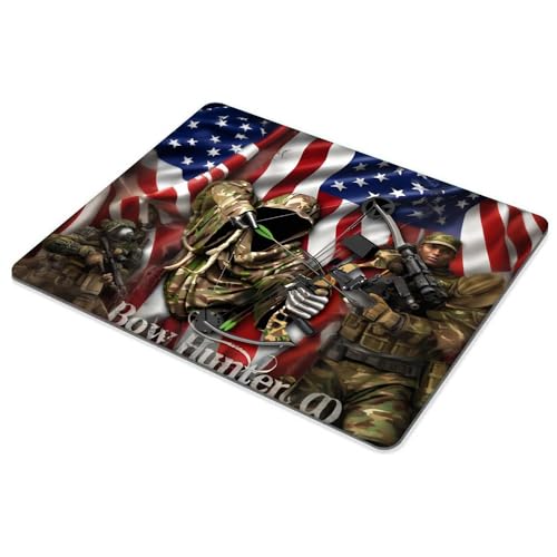 Bow Hunter American Flag Camo Mouse pad Customized Mousepad Non-Slip Rubber Base Mouse Pads for Computers Laptop Office Desk Accessories Mouse pad - color: Bow Hunter American Flag Camo