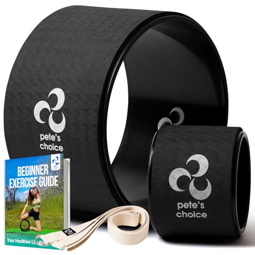 Yoga Wheel Set - Extra Wide Jumbo Wheel & Mini Massage Wheel | Stretching Strap with Starter Guide - Deep Stretches Plus Targeted Muscle Relief - Relieve Back Pain & Improve Mobility - style: Wide + Small + Strap