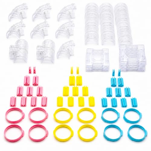 94 Pcs DIY Hamster Tunnel Tube Set, Clear Small Animal Cage Tube Kit Can Easy Viewing, 2-Inch Diameter Exercise Playground for Dwarf Hamsters, Mice & Gerbils
