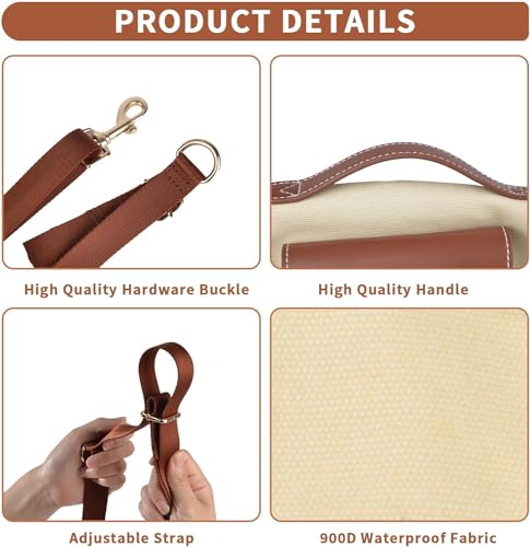 Wakytu Dog Lift Harness Dog Carrier Sling for Small Dogs & Cats,M | stylish puppy sling carrier with handle & pocket,adjustable leash,walking & travel - color: 1.0 White, size: Medium(8-13 LBS)