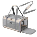Airline Approved Pet Carrier for Cats and Small Dogs, Breathable and Collapsible Design, Portable Travel Bag for Bearded Dragon, Puppies Animal Hangbag, Rabbit Cage Cage (Khaki, Small) - color: khaki