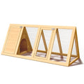 Small Chicken Coop, Wooden Rabbit Hutch Outdoor, Triangular Bunny Cage with Run, 2 Door Small Animal House for Rabbits, Guinea Pigs, Chickens(Backyard)