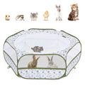 Pawaboo Small Animal Playpen with Zippered Cover, Blue + White Flower | Portable pop-up pet tent for supervised rabbits, guinea pigs, chicks and kittens; water-resistant bottom and 3 metal rods - color: Blue + White Flower