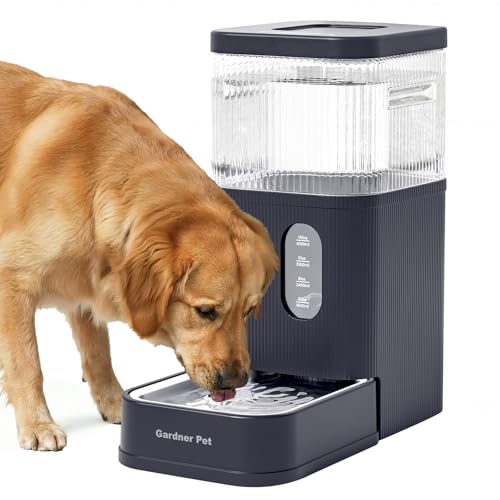 Gardner Pet 2.9 Gallon Automatic Dog Water Bowl Dispenser 11L Gravity Water Feeder with Stainless Steel Bowl & Maifan Stone Filter, BPA-Free for for Cats and Dogs (Grey, 2.9 Gallon) - color: Grey, size: 2.9 Gallon