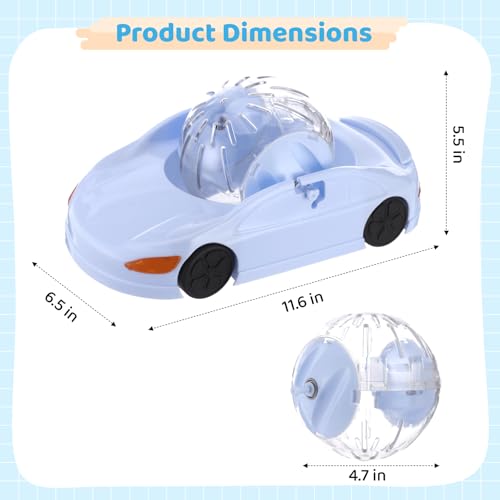Hamster Exercise Ball Sports Car, Hamster Car with Detachable Transparent Ball, 3 Modes Funny Exercise Wheel, Small Exercise Ball for Dwarf Small Pet (Blue)