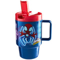 Get Trend Marvel Spiderman Kids Water Bottle with Straw 16.9 oz BPA Free Plastic Cup with Lid Handle Reusable Tumbler for School Gifts for Kids (Blue Spidey) - color: Blue Spidey