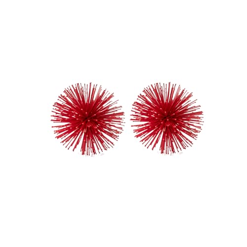 Modern Day Accents 5287 Erizo Urchin X-Small Red Sphere Set of 2, 4" D - color: Red, size: X-Small