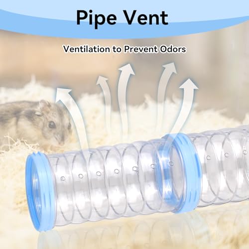 8 Hamster Tube Set, Clear Hamster Tunnel Tube Kit DIY Small Animal Toy Tube Adventure External Accessories Syrian Dwarf Mouse Rat (Blue)