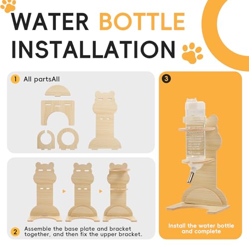 20 Pcs Hamster Cage Accessories Set, Includes 9.5" Silent Hamster Wheel, Maze Wooden House, Water Bottle Stand, Food Bowl & 16 Natural Chew Toys – Habitat Accessories for Hamster, Gerbil & Mouse