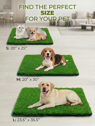 1.2'' Thick Woven Fake Grass Mat for Dog, Glue-Free Artificial Turf Potty Training Pad with Fast Drainage, Machine Washable Pet Pee Pad, Indoor Outdoor Non-Toxic Rug (Small) - size: 20'' x 25'' (Small)