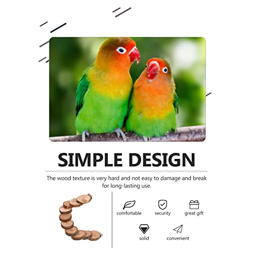 Kisangel Natural Wood Bird Ladder for Cage, Bendable Parrot Perch Bridge, Climbing Toy & Exercise Stand for Small Animals, Budgies, Parakeets, Cockatiels