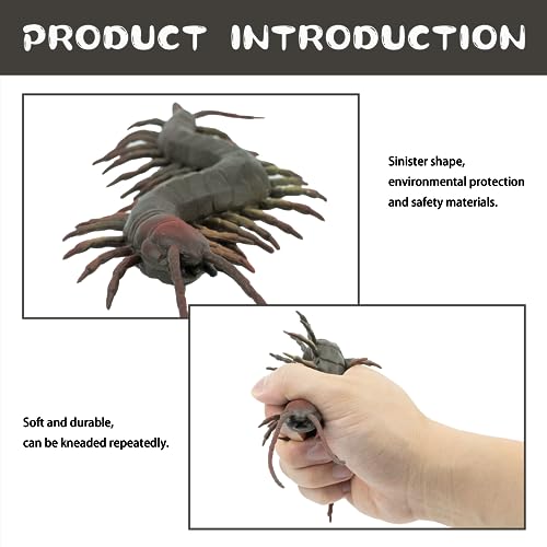 Reptile Figurine Soft Rubber Toy, Tropical Jungle Animals with Centipede, TPR Super Stretch Toy for Kids, Perfect for Gifts, Party Favors, and School Projects (Centipede) - style: Centipede