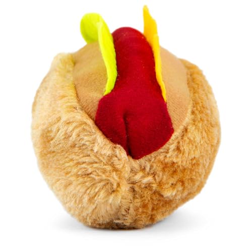 Jeffers Pet Plush Food Themed Dog Toy with Squeaker, 6 inch - Hotdog - color: Brown Hotdog