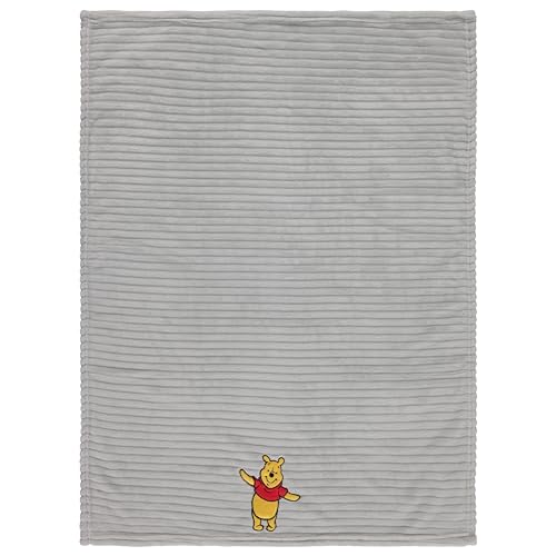 Disney Winnie The Pooh Soft Baby Blanket - Flannel Fleece Blanket for Baby Girls/Boys - Plush Crib Stroller Nursery & Daycare Blankey, Big Hug/Grey - color: Winnie the Pooh Big Hug
