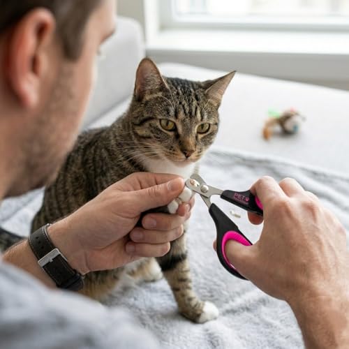 Cat Nail Clippers by Pet Republique – Professional Stainless-Steel Nail Clipper for Cats, Kittens, Hamster, Rabbits, Birds, & Small Breed Animals Claw Trimmer (Black+Pink) - color: Black & Pink
