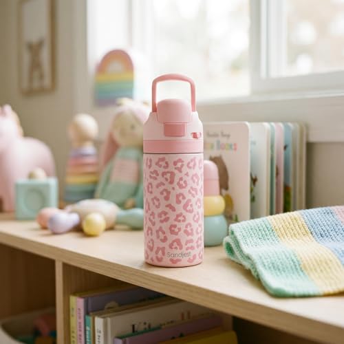 Leopard Skin Kids Insulated Stainless Steel Water Bottle 16 Oz, Travel Tumbler for School, Sports for Girls, Birthday, Back To School - color: Leopard Skin