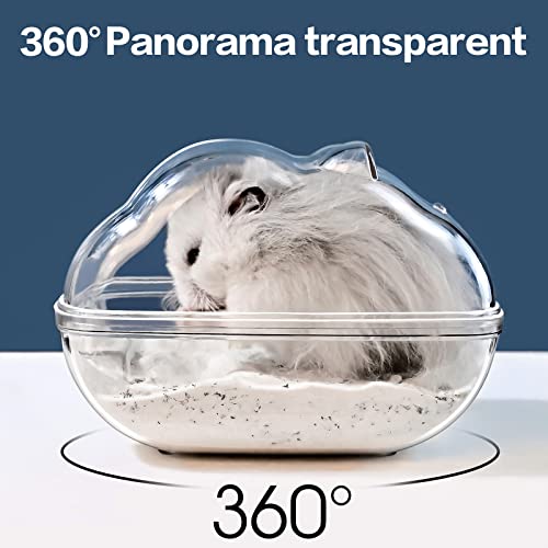 lazYYzal Hamster Bathtub,Hamster Bathroom,Small Animal Habitat Décor,Sand Bath Container Transparent Beds,Hamster Bed,Ice Bathtub,Sleep Pad Nest,Sand Bath Box for Small Pet Animals Cage Accessories（S） - size: S 5.1*3.6*3.6 inch