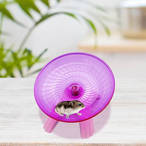 Litewood Small Hamster Wheel Hermit Crab Wheel Small Animal Flying Saucer Spinner Silent Running Exercise Toy Cage Tank Accessory for Dwarf Hamster Gerbil Mouse Rat Mice Hermit Crab (Pink) - color: PINK