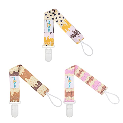 babygoal Pacifier Clips, 6 Pack Binky Paci Holder Leashes Fits for Most Baby Pacifiers and Binkies - color: chocolate,cake