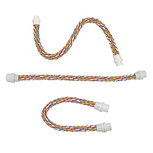 34 Inch Flex Rope (Large) - Bendable Fun Climbing Perch Cage Accessory Toy - Sugar Gliders, Squirrels, Degus, Marmosets, Monkeys, Parrots, Birds, Rats & Other Small Animals (Pack of 2) - size: Large (Pack of 2)