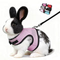 Rabbit Harness and Leash Escape Proof Soft Bunny Harnesses Mesh Vest Pink L | Adjustable Buckle for Ferret Guinea Pig Hamster Squirrel Rat Walking Small Animal Pets - color: Pink, size: L(Neck:6"-7.5" Chest:7.8"-11.8")