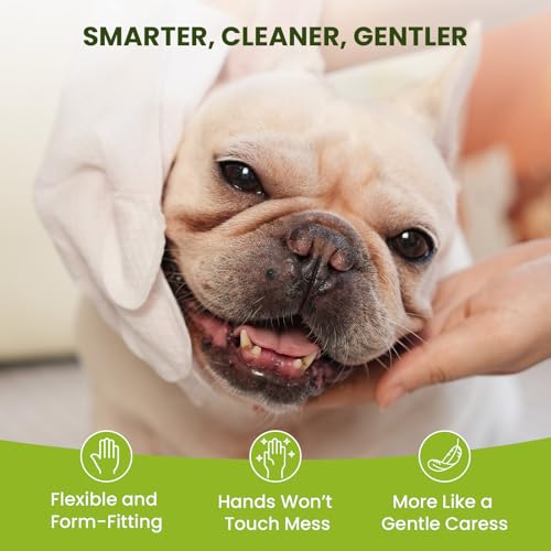 12PCS Hypoallergenic Pet Glove Wipes for Dogs, Cats & Small Animals | No-Rinse Deodorizing Dog Wipes for Paws, Butt, Eyes & Ears | Pet Wipes for Stain & Odor Cleanup Between Baths & Travel - size: 1 Pack