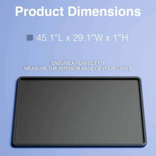 Dog Crate Tray Replacement - Heavy Duty Reinforced Pan | Thick composite plastic, waterproof & easy-clean. Fits metal cages, litter boxes & puzzle boards. - size: 45.1"L x 29.1"W x 1"H