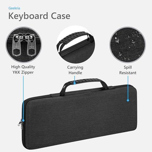 GEEKRIA 75% Keyboard and Mouse Combo Carrying Case, Compatible with AULA F75 Pro/S75 PRO, Keychron K2 Version 2/Q1 HE, ASUS ROG Azoth 75%, Redragon K673 PRO, 84 Keys Hard Shell Travel Bag - size: Keyboard Only