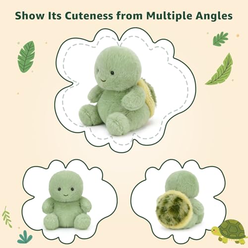 Ditucu Palm-Sized Turtle Stuffed Animals Cute Soft Mini Plush Doll Small Plushies Toys Gifts for Kids Green 6 inch - style: Turtle A