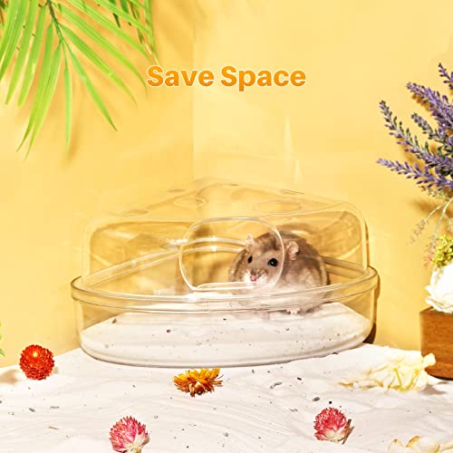 BUCATSTATE Hamster Sand Bath Box - Transparent Critter's Litter Box Sand Bath Shower Room & Digging Container Heighten Version for Guinea Pig Mice Gerbils or Other Small Pets (Small, Transparent) - color: Transparent, size: S