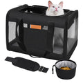 YUNIQUE Soft-Sided Cat & Dog Carrier for Pets Up to 15 Lbs, Airline Approved Collapsible Travel Puppy Carrier with Lightweight Fabric Design (Black) - color: black