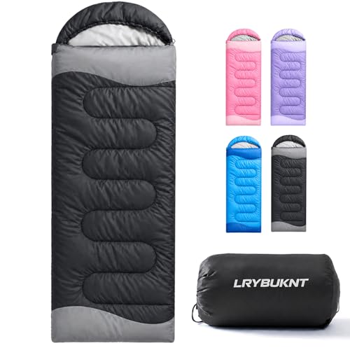 Sleeping Bags for Adults & Kids, Lightweight Camping Sleeping Bag | Waterproof Backpacking Sleeping Bag for Girls, Boys & Teens, Warm 3-Season Design for Hiking, Camping & Outdoor Travel - color: 4.4lb-Black