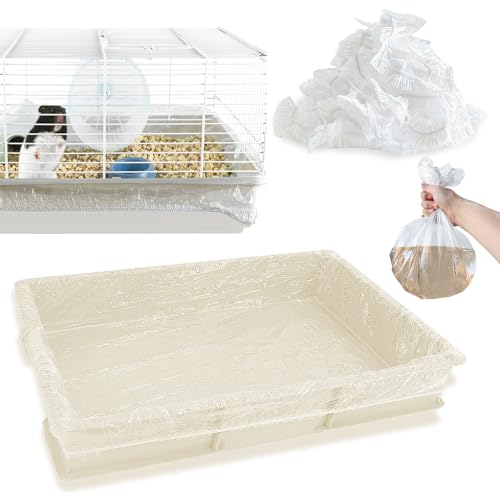 Disposable 50 pcs Small Animal Cage Liners | Rabbit Tray Film Liner Bunny Litter Pan Bags Guinea Pig Cage Toilet Plastic Film for Bird Hamster Chinchilla Hedgehog - size: Large - L+W ＜ 46''
