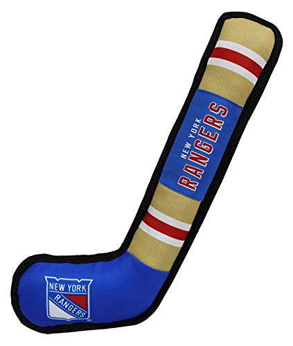 Pets First NHL New York Rangers Stick Toy for Dogs & Cats. Play Hockey with Your Pet with This Licensed Dog Tough Toy Reward!, 16 inches Long - color: New York Rangers, style: NHL Dog Tug Toy