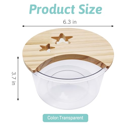 kathson Hamster Sand Bath Box Transparent Gerbil Bathroom & Digging Box Acrylic Small Animals Litter Box Syrian Hamster Dust Bath Container Cage Accessories for Mice Lemmings (Circle) - size: Circle