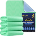 4 Pack 24” x 24” Extra Heavy Absorbency Washable Underpads Bed Pads | WaterProof Nursing Pads Incontinence, Reusable Washable Pee Pads for Dogs, Diaper Changing & Adults, Washable Puppy Pads - size: 4 Pack - 24" x 24"