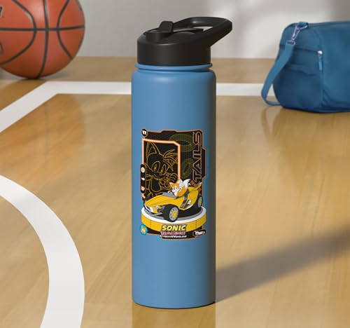 Sonic Racing CrossWorlds - Tails Stainless Steel Insulated Water Bottle - color: Light Blue