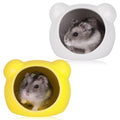 VanEnjoy 2 Pack Ceramic Hamster Hideout Yellow and White Small Animal Hides for Gerbils Mice Cute Summer Cooling Houses for Cage Accessories - color: Yellow and white