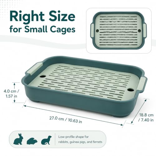 Garneck Guinea Pig Litter Box Rabbit Toilet Tray: Bunny Cage Litter Pan with Grid for Small Animal Potty Training Pet Toilet for Guinea Pig Rabbit Ferret Easy Clean