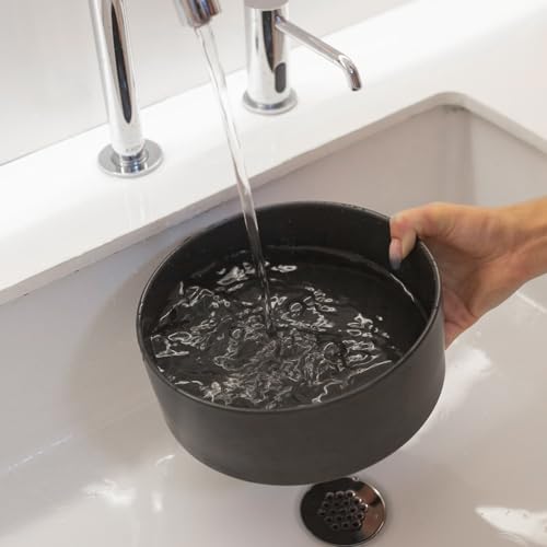 6'' Ceramic Raised Dog Bowl - 30Oz Dog Food & Water Bowl with Elevated Non-Slip Bamboo Stand, Dishwasher & Microwave Safe, Anti Vomiting Heavy Duty Pet Bowl for Small and Medium Dogs, Black - color: 1 x Bowl + Stand - Black, size: 6 inch