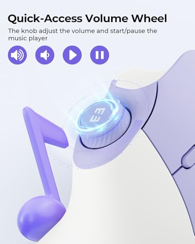 seenda MOU-302 Wireless Bluetooth Ergonomic Vertical Mouse with Volume Knob | Rechargeable 3-device mice for small/medium hands with quiet clicks, 1000/1600/2400 DPI for PC, laptop, MacBook, White Purple - color: White Purple