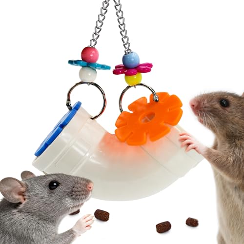 Rat Enrichment Foraging Toy, Wide Opening for More Treats, Easy-Clean | Slow Feeder Hanging Fancy Cage Puzzle Toy for Rats & Mice, Inspires Foraging Instincts to Relieve Boredom and Keep Healthy - color: 1Pcs